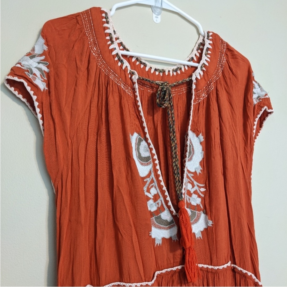 Free People Red Embroidered Maxi Dress - Picture 5 of 11